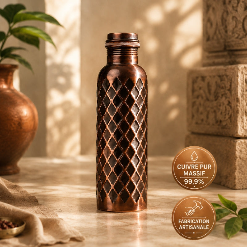 Gourde Diamond MyTamra™ – Cuivre Pur Massif 99,9 %