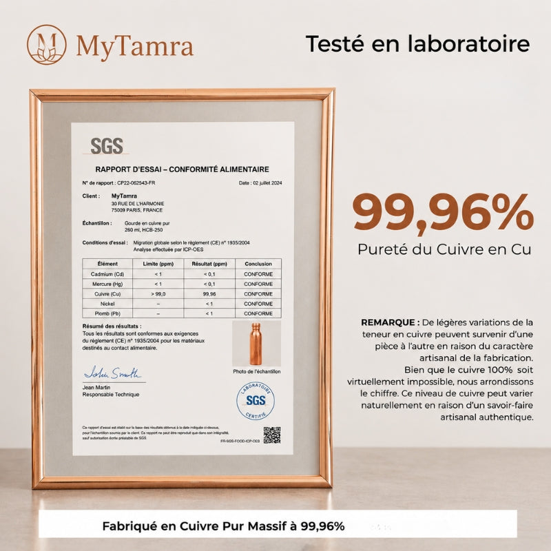 Verre en Cuivre Pur Massif 99,9% MyTamra™ - Heritage Edition