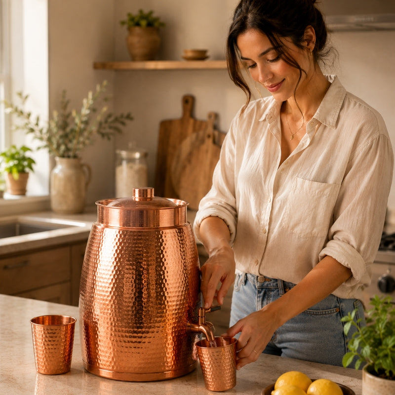 Distributeur d’eau en Cuivre Pur Massif 99,9%