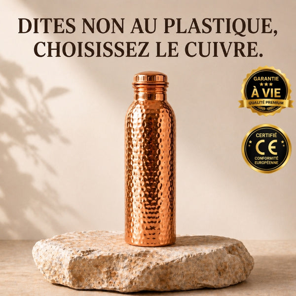 Gourde en Cuivre Massif - Martelée